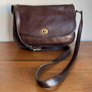 Coach Vintage City Bag Dark Brown Leather 9790 Crossbody Mahogany Rare